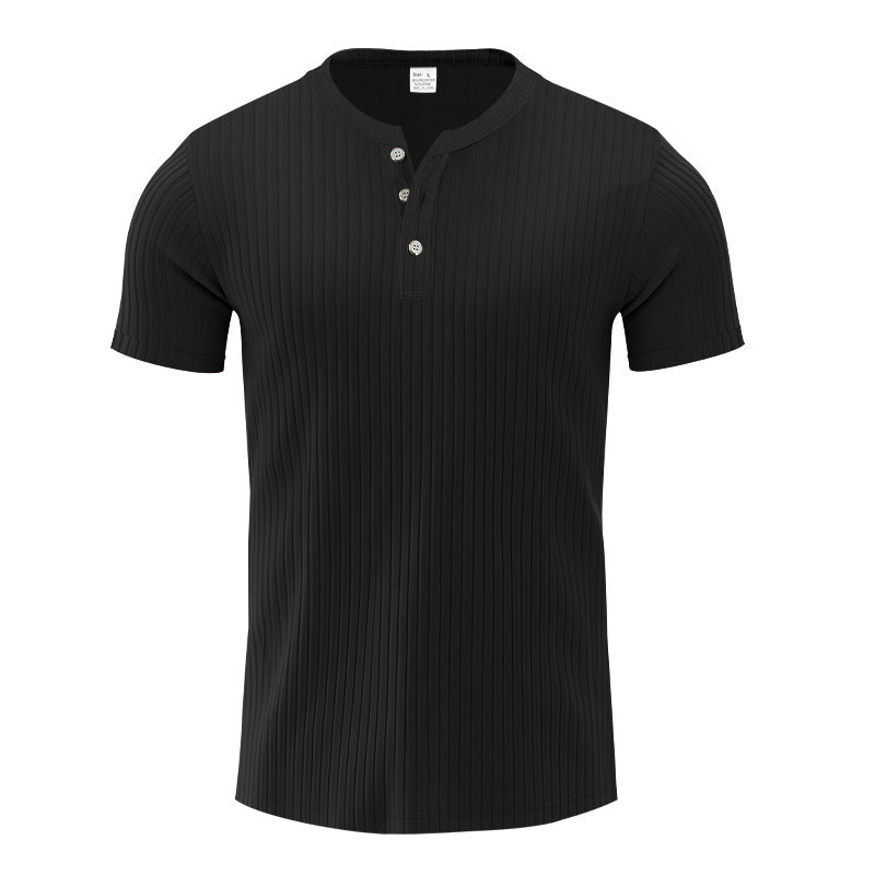 Chemise Henley à manches courtes tendance pour homme avec design texturé Chic und Stil