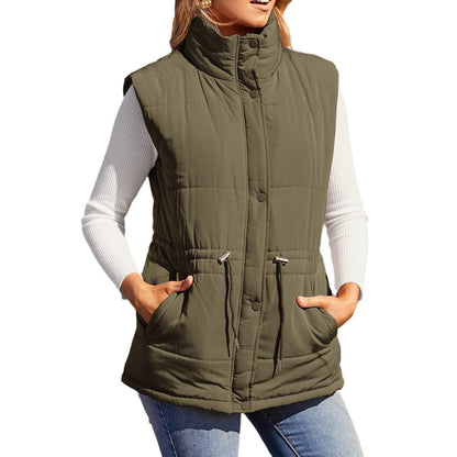 Dames doudoune sans manches avec col haut et poches zippées pratiques Chic und Still