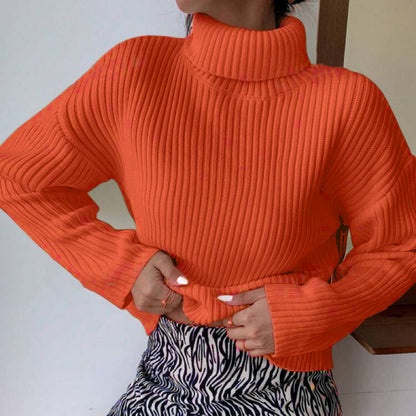 Pull en maille côtelée pour femmes à col roulé de haute qualité Chic und Stil