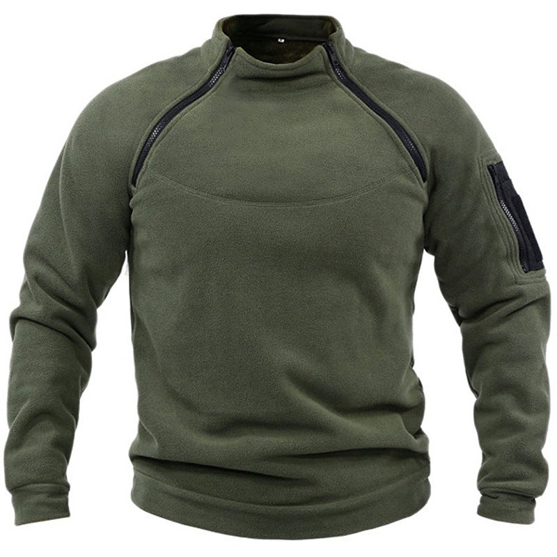 Fleece pullover for men with zipper and pockets Chic and Style