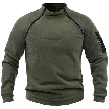 Fleece pullover for men with zipper and pockets Chic and Style