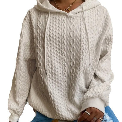 Pull en tricot oversized pour femmes avec effet câble créatif et capuche Chic und Stil