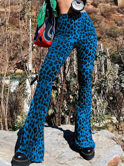 Chic and Style leopard print casual flared pants