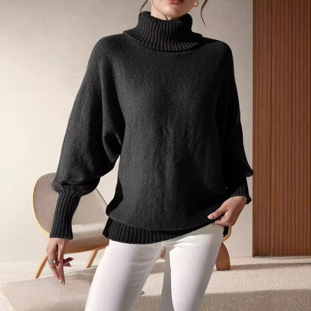 Pull à col roulé féminin à coupe décontractée et motif de mailles texturé Chic und Stil