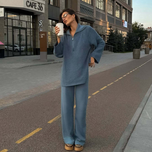 Pull-over tricot décontracté pour femme avec capuche et fermeture éclair moderne Chic und Stil