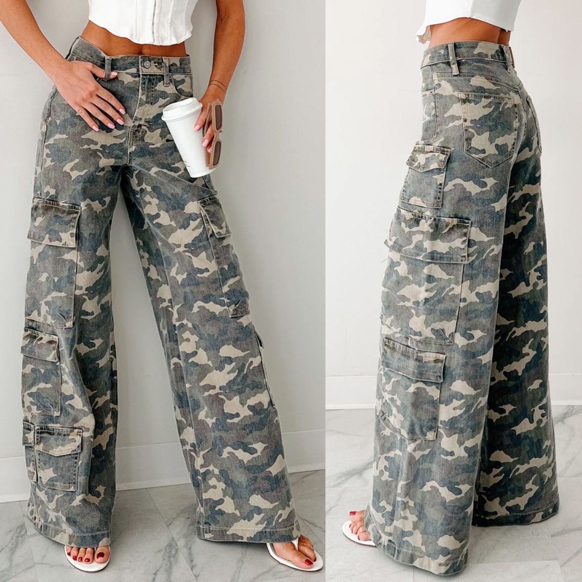 Chic and Style Wide Leg Cargo Pants for Women