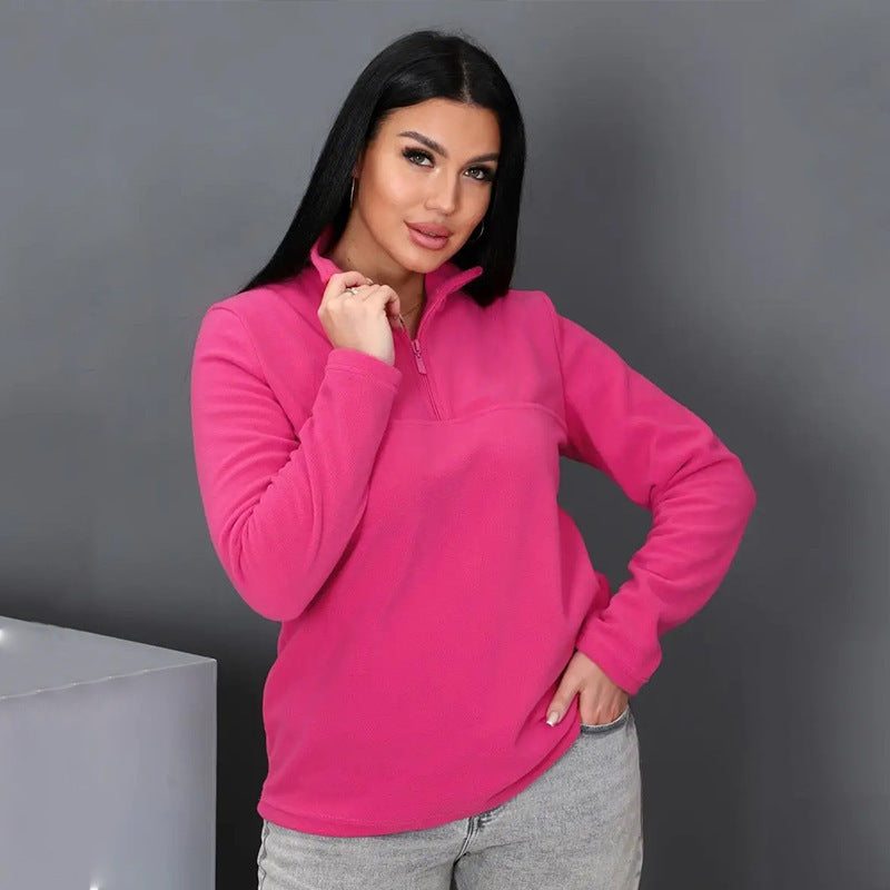 Dames pull en polaire avec col montant Chic und Stil
