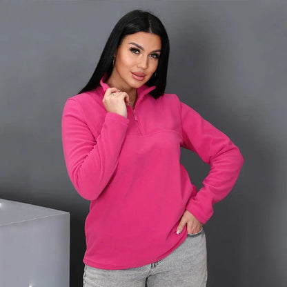Dames pull en polaire avec col montant Chic und Stil
