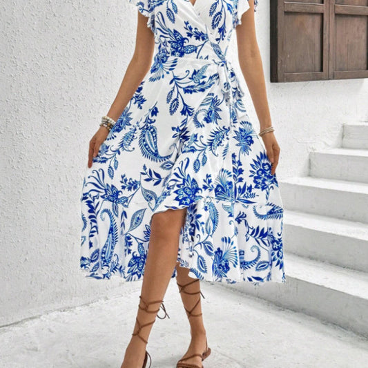 Robe Maxi Wrap Fleurie Femme Chic und Stil 1751425829