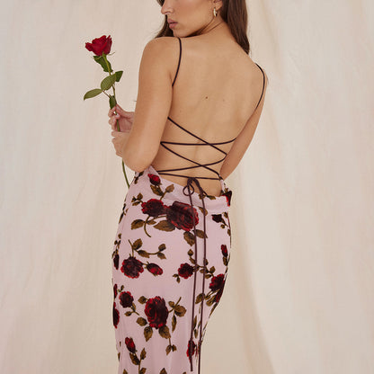 Robe à slip à ruche florale Chic und Stil pour femmes