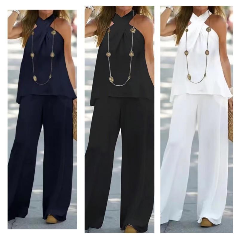 Women Elegant and airy set with wide pants Chic and Style