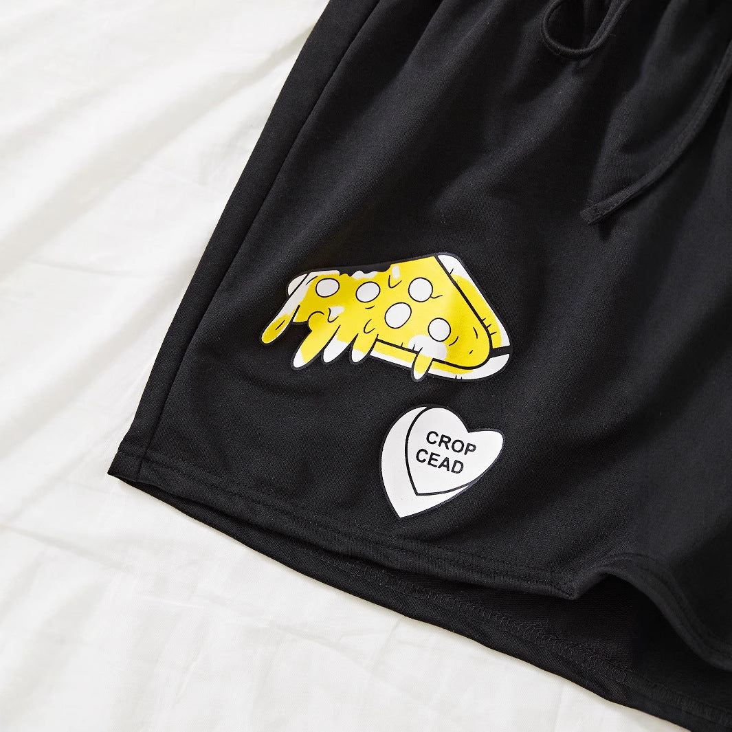 Femme Shorts colorés avec des imprimés amusants et taille élastique Chic und Stil