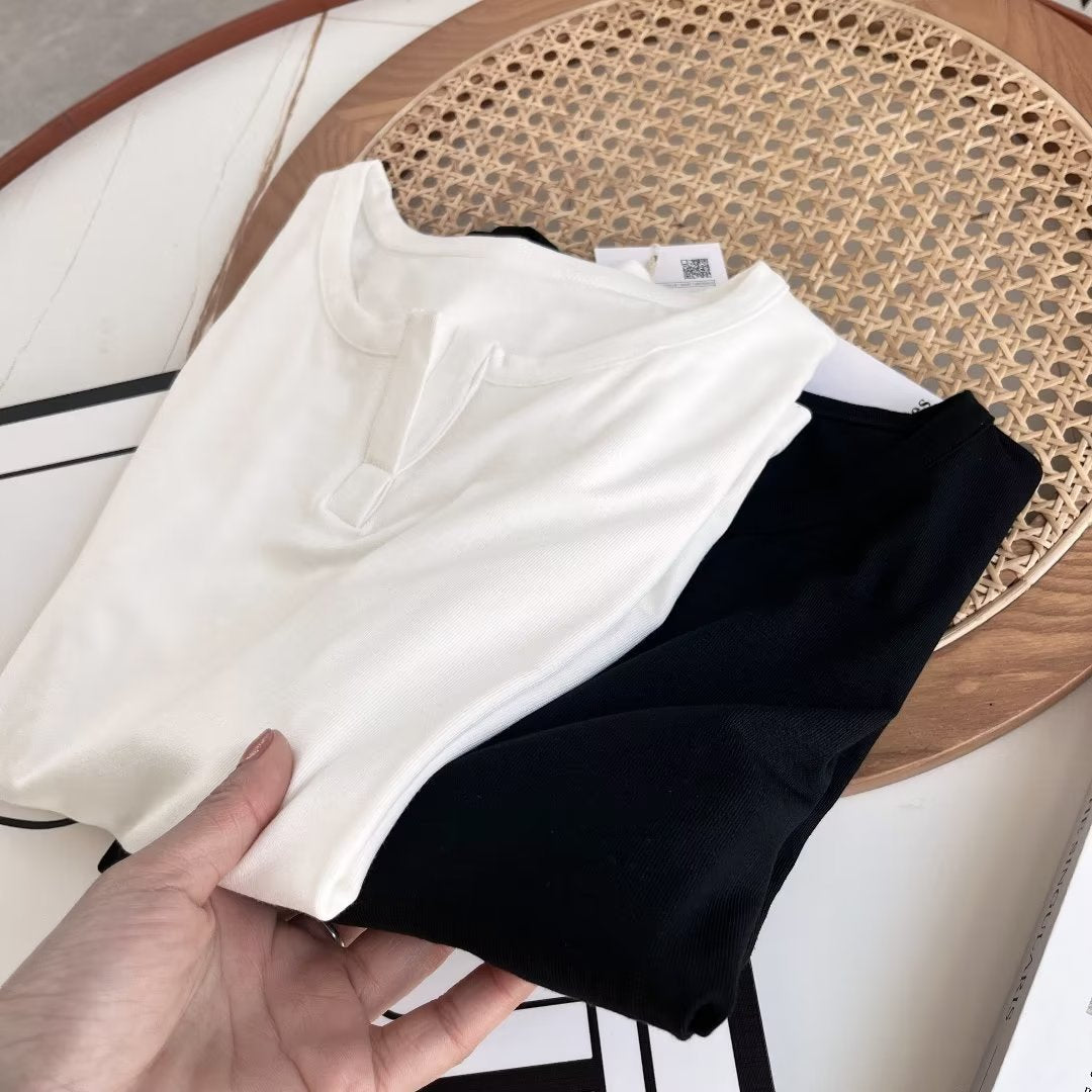 Haut décontracté à manches longues pour femmes avec patte de boutonnage Chic & Stil