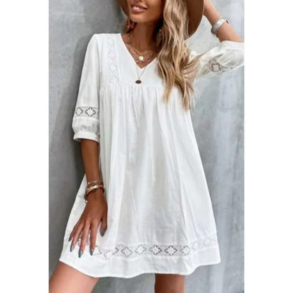 Femmes Bohémien Brodé Transparent Mini-Robe Chic und Stil