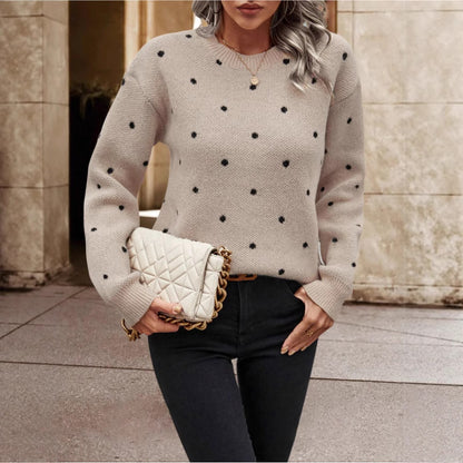 Pull en tricot douillet pour femmes avec un motif à pois tendance Chic und Stil