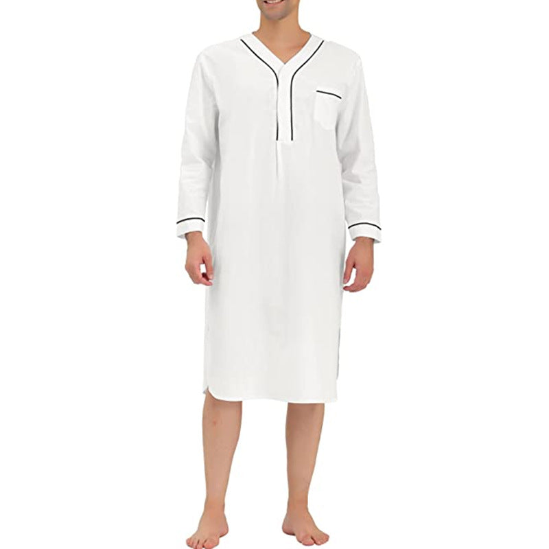 Chemise de nuit pour hommes avec élégante patte de boutonnage et poche poitrine pratique Chic und Stil