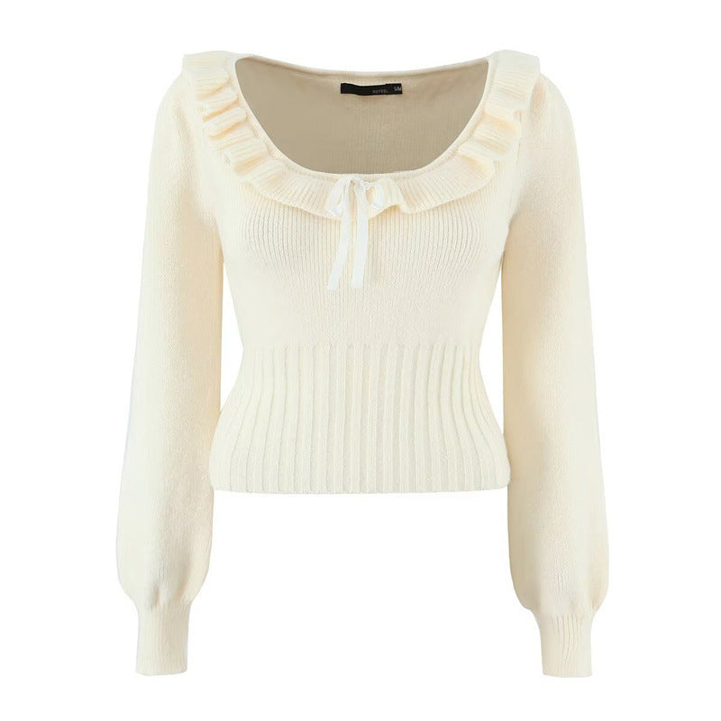 Pull fashion pour femmes avec détail volants et inscription Chic und Stil