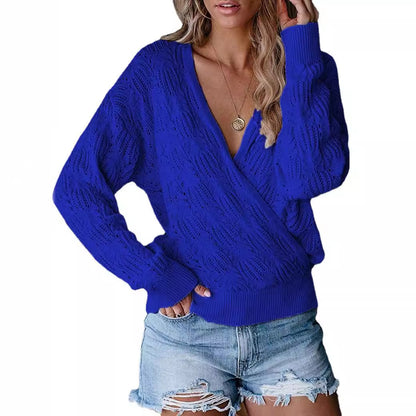 Pull et cardigan pour femmes grandes tailles avec décolleté en V et poignets côtelés Chic und Stil