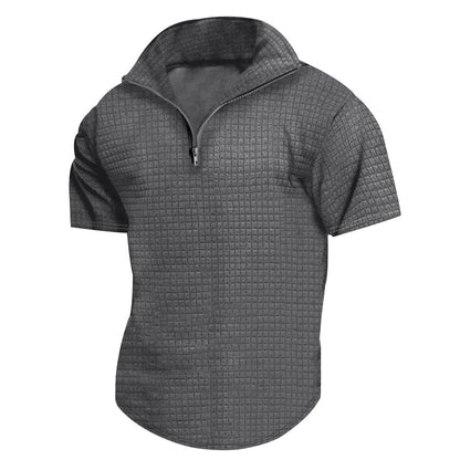 Chemise fonctionnelle à manches courtes pour hommes avec col montant moderne et fermeture éclair Chic und Stil