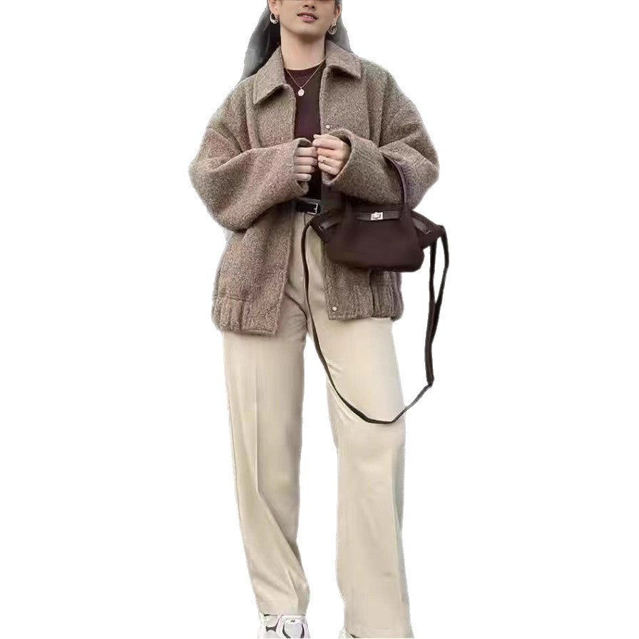 Dames confortable veste oversize en matériau teddy de haute qualité Chic und Stil