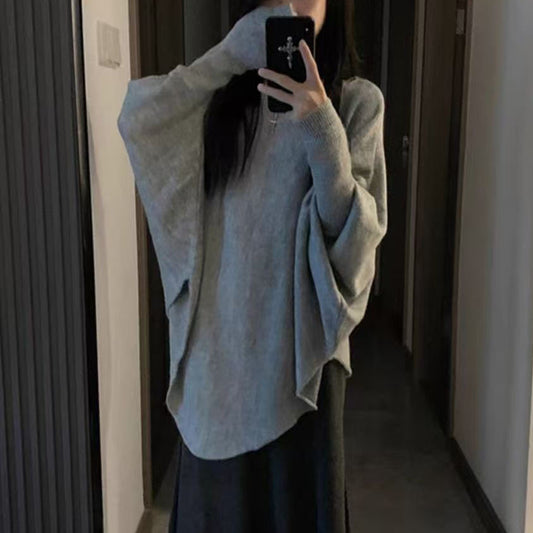 Pull femme décontracté avec coupe asymétrique et col large Chic und Stil