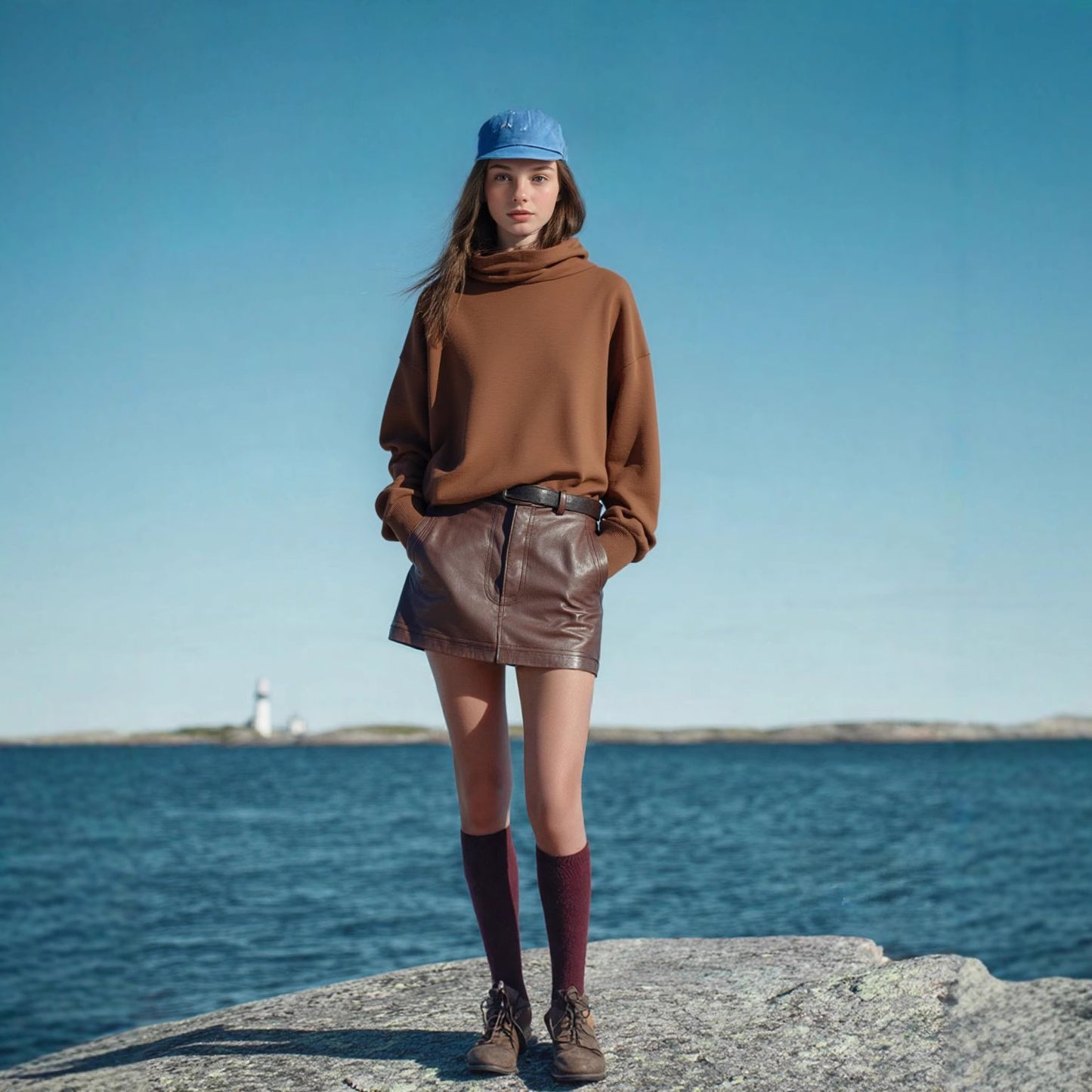 Pull en tricot décontracté pour femmes avec col asymétrique Chic und Stil