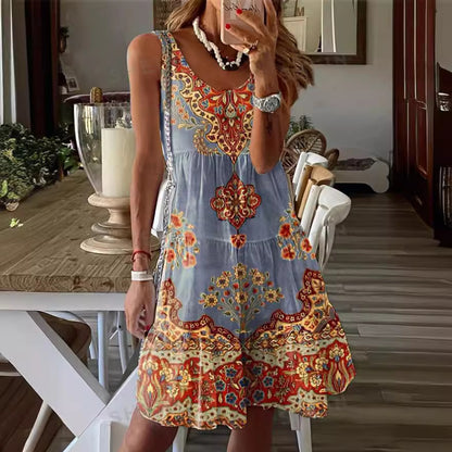 Robe d'été pour femme avec imprimé floral et coupe fluide Chic und Stil