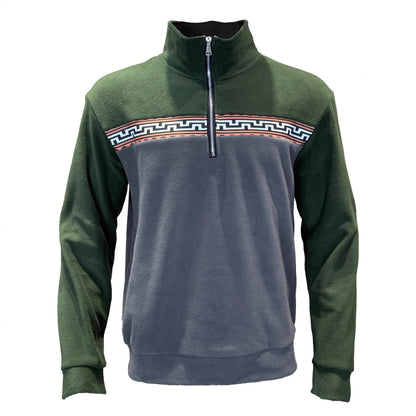 Men's fleece pullover with stylish high neck and contrasting pattern Chic und Stil