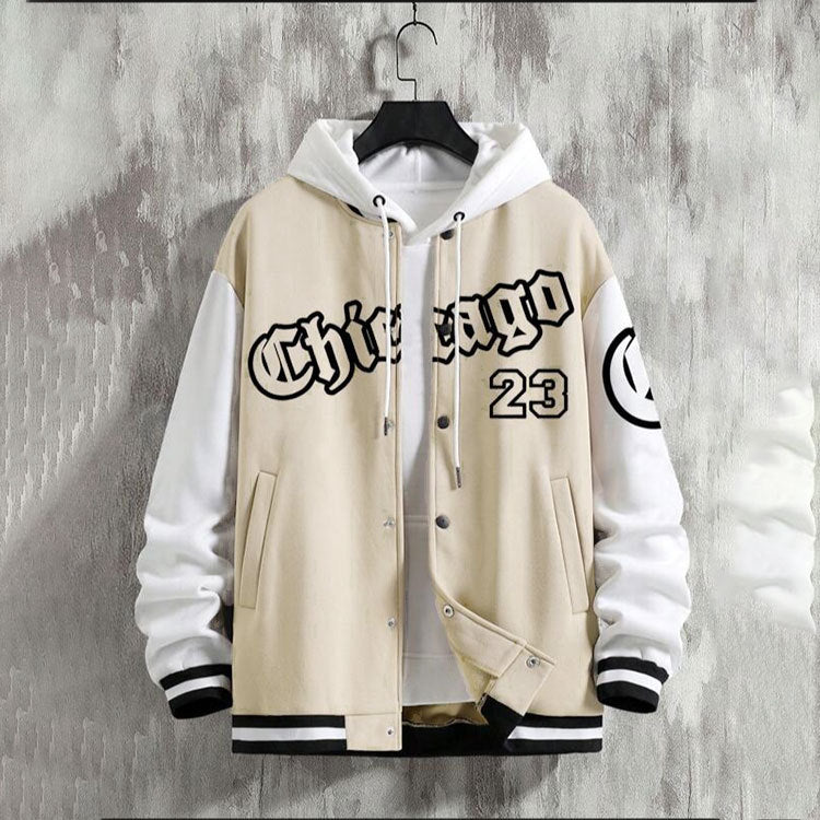 Veste à capuche sportive pour hommes avec design de baseball moderne et poches latérales pratiques Chic und Stil