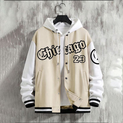 Veste à capuche sportive pour hommes avec design de baseball moderne et poches latérales pratiques Chic und Stil