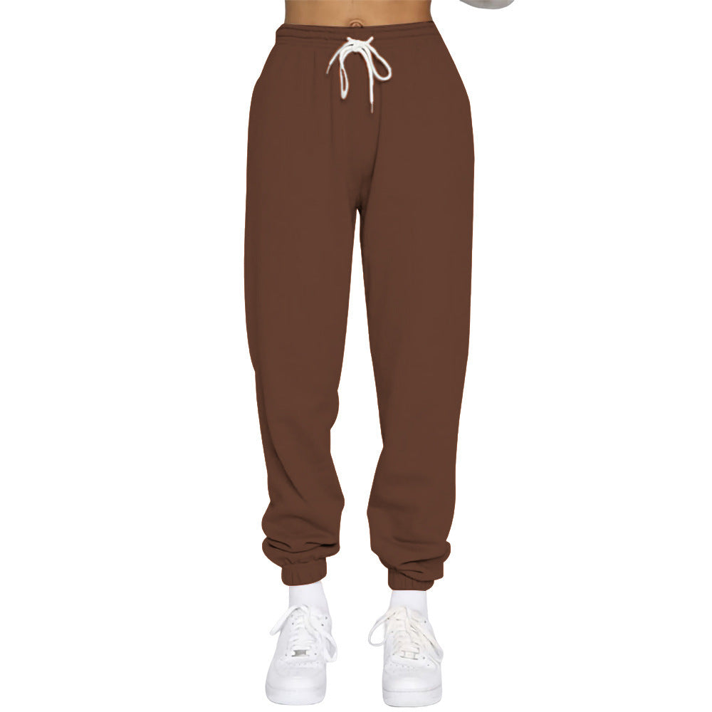 Casual women's sweatpants with high waist and drawstring Chic and Style