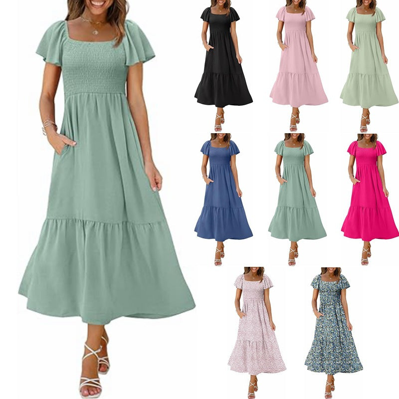 Robe maxi femme avec bretelles fines et volants volumineux Chic und Stil