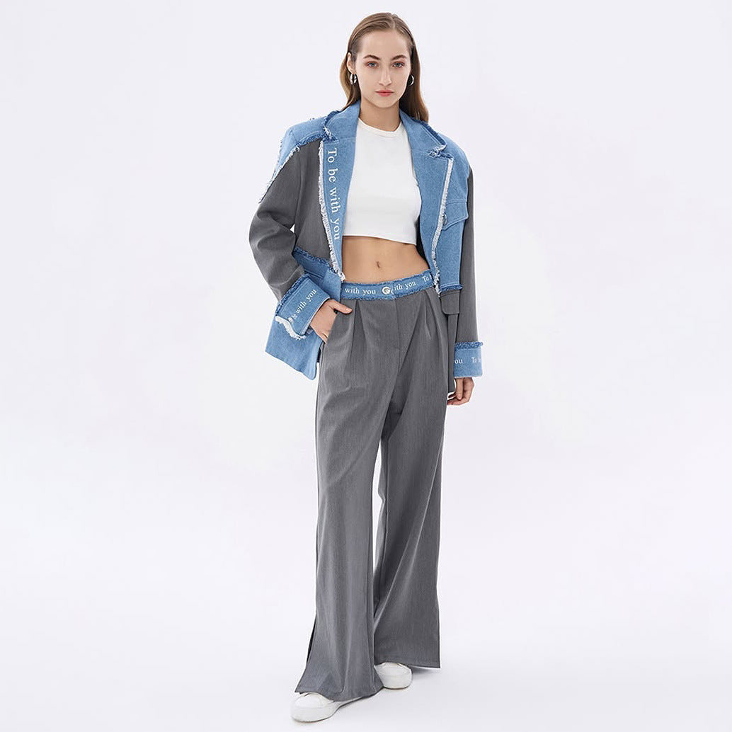 Blazer élégant pour femmes avec des accents en denim décontractés et des détails élégants Chic und Stil