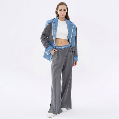 Blazer élégant pour femmes avec des accents en denim décontractés et des détails élégants Chic und Stil
