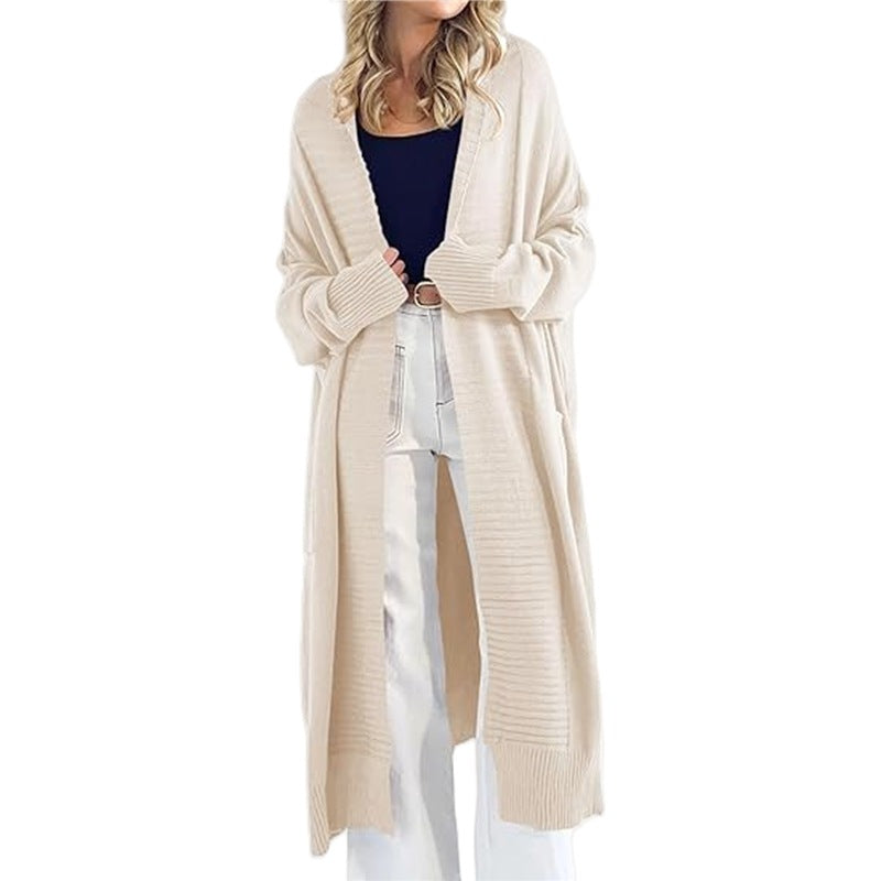 Cardigan en tricot à manches longues pour femmes avec grandes poches et coupe décontractée Chic und Stil