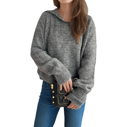 Pull décontracté pour femmes avec des manches volumineuses et un tricot structuré moderne Chic und Stil