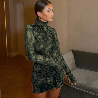 Robe mini flatteuse pour dames avec inserts en dentelle et fente haute Chic und Stil
