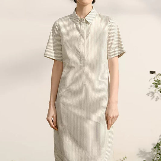Robe chemise rayée pour femme avec taille ceinturée Chic und Stil