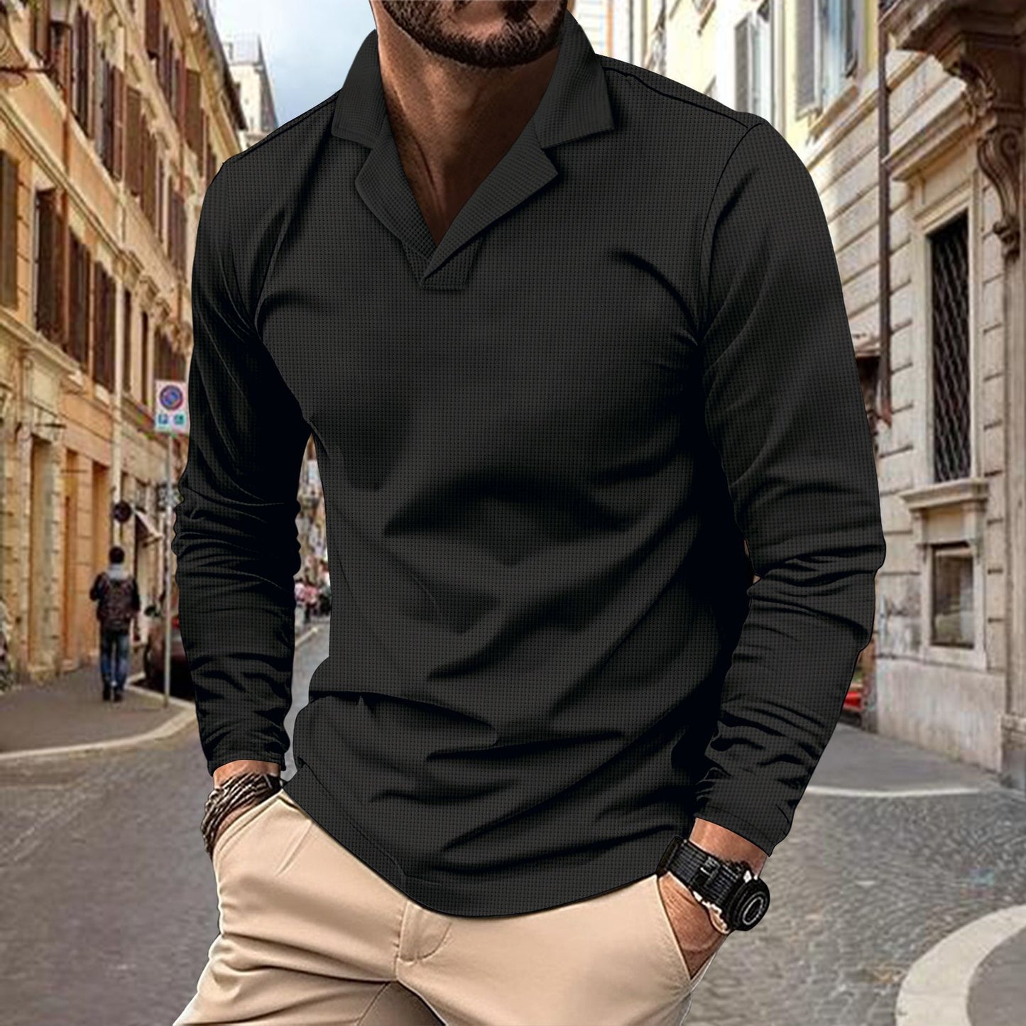 Chemise à manches longues tendance pour hommes avec design texturé Chic und Stil