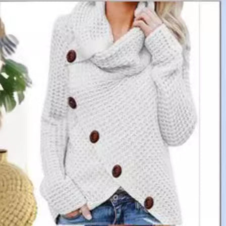 Asymmetrical knit jacket for women with Chic und Stil collar