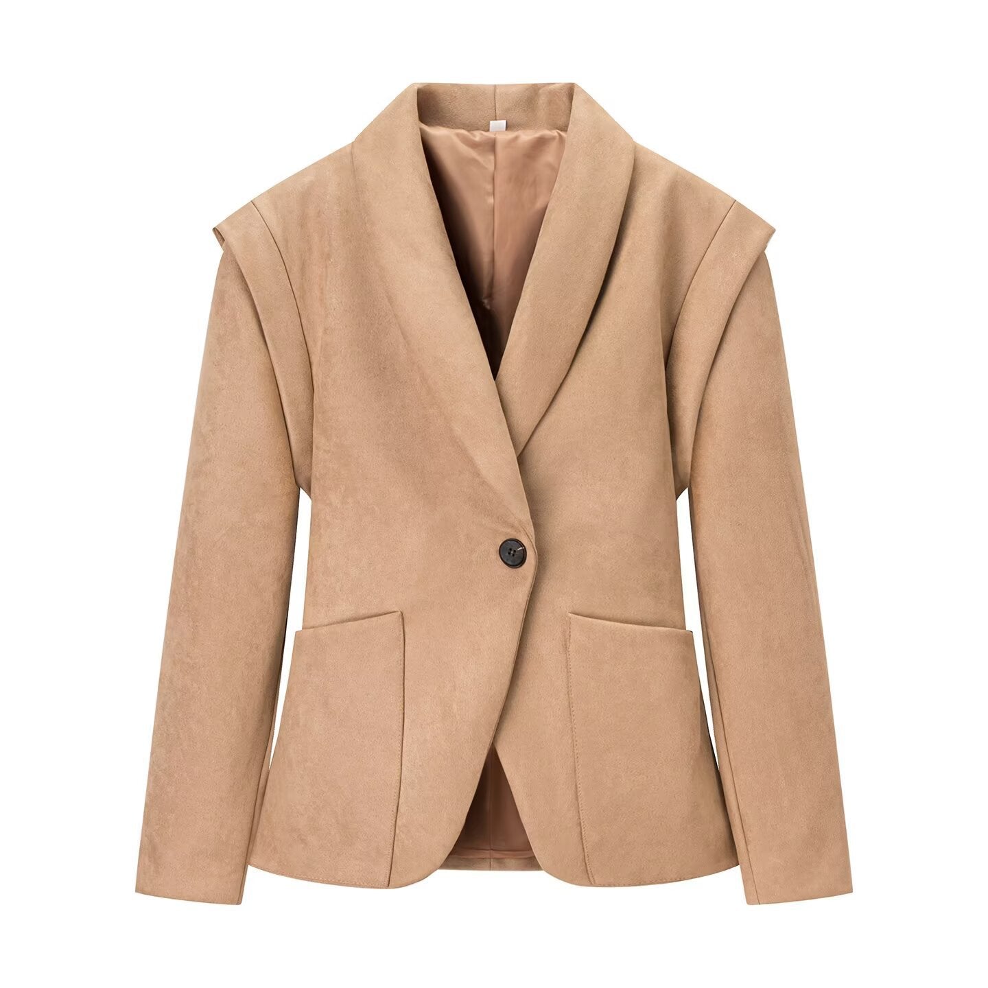 Dames Blazer élégant en simili daim de haute qualité avec poches pratiques Chic und Stil
