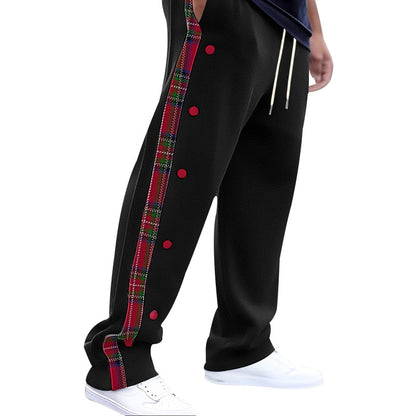 Casual cargo pants for men with snap buttons and trendy pattern Chic und Stil