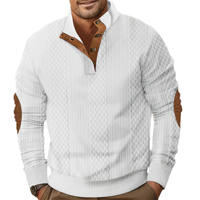 Pull en tricot tendance pour hommes avec une structure unique et col Chic und Stil