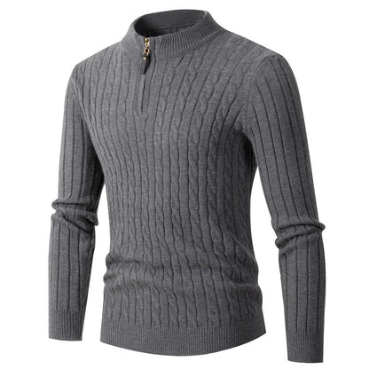 Pull-over en maille fine pour hommes avec col montant Chic und Stil