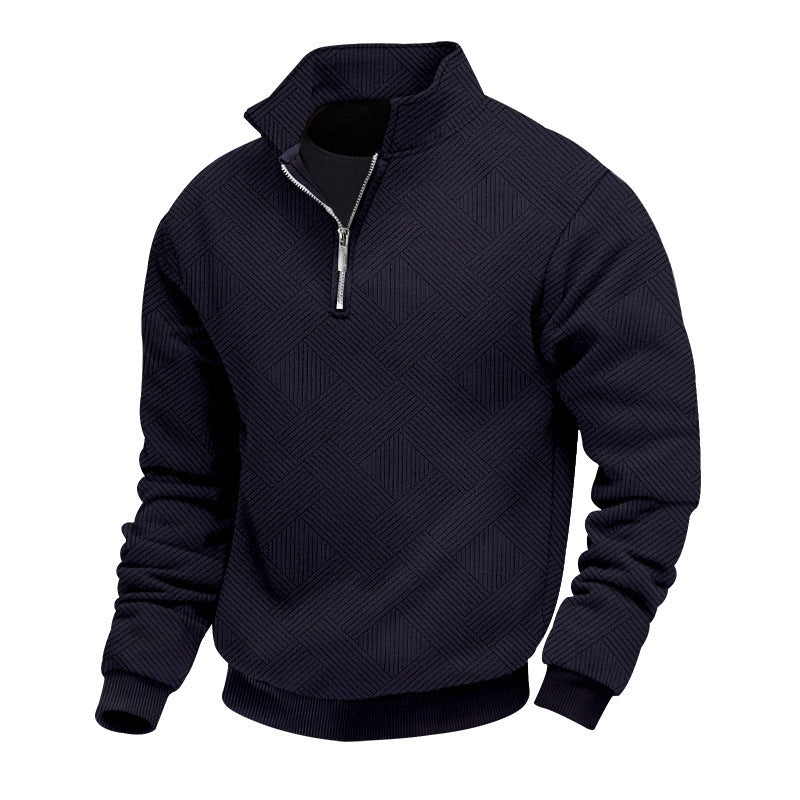 Pullover en maille fine pour hommes avec col montant Chic und Stil