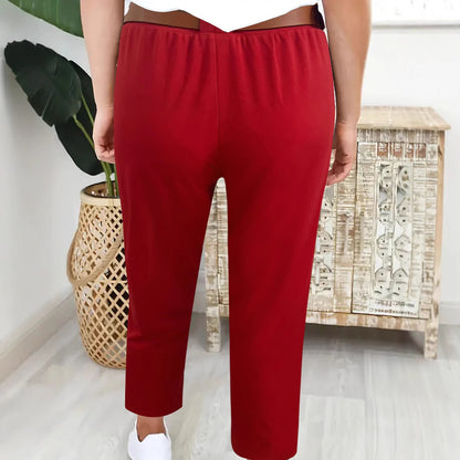 Elegant high-waisted pants for women with decorative pleats and practical pockets Chic and Style