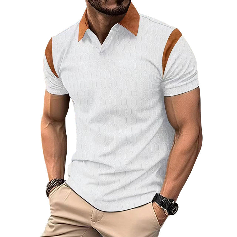 Chemise polo pour hommes avec des détails contrastés élégants et un design structuré respirant Chic und Stil