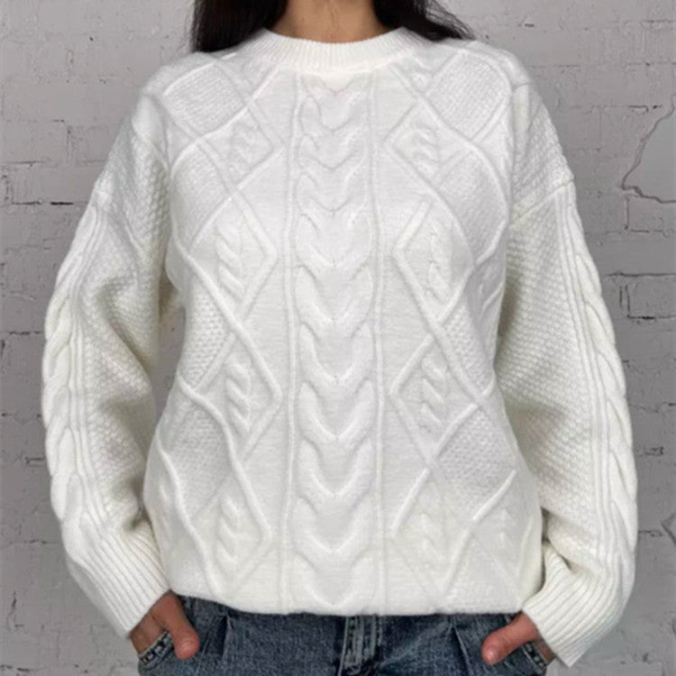Pull en tricot oversized pour femmes avec motif en torsades Chic und Stil
