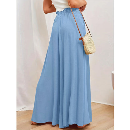 Pantalon d'été ample pour femmes avec taille élastique et poches pratiques Chic und Stil