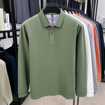 Men's Long Sleeve Polo with Structured Design and Breathable Properties Chic and Style